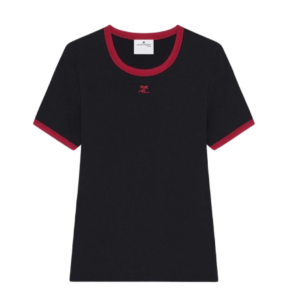 (W) Courreges Heritage T-Shirt Black Ruby