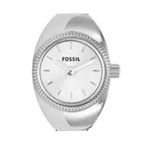 (W) Fossil Watch Ring Quartz Two-Hand 15mm Stainless Steel Silver