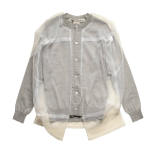 COMME des GARÇONS Tulle-Layered Wool Cardigan