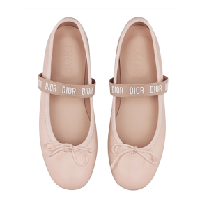 (Kids) Dior Ballet Flat Calfskin Pale Pink
