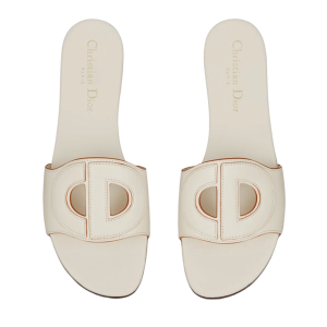 (W) Dior D-Club Mule Calfskin White
