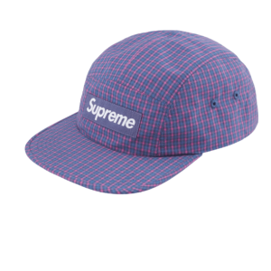 Supreme Cordura Plaid Camp Cap Blue - 25SS