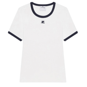 (W) Courreges Heritage T-Shirt White Navy