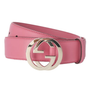 (W) Gucci Leather Moon Mod Belt Pink