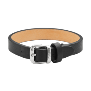 MM6 Leather Bracelet in Black 