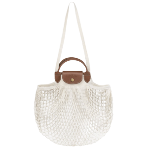 Longchamp Le Pliage Filet Top Handle Bag Ecru
