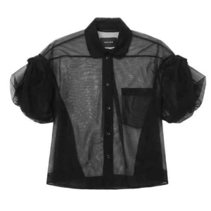 Simone Rocha Sheer Tulle Puff Bow Shirt