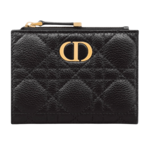 Dior Caro Dahlia Wallet Black Supple Cannage Calfskin