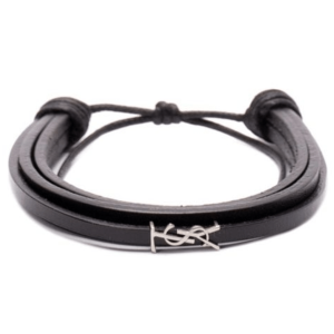 Cassandra Logo Decorated Leather Bracelet