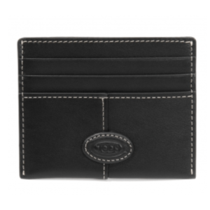 TOD`S 25FW Leather Credit Card Wallet - BLACK