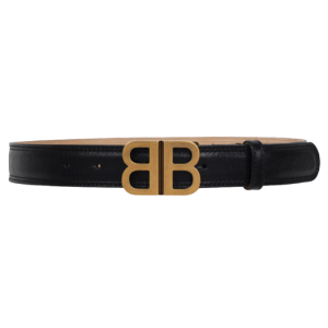 (W) Balenciaga BB Soft Belt Black Gold