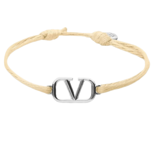 Valentino Vlogo Signature Cotton Bracelet Beige
