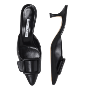 Manolo Blahnik 25FW Black May Sale 50 Leather Mule Heel