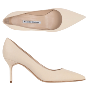Manolo Blahnik Nude BB 70 Pumps Heel 
