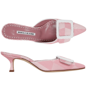 Manolo Blahnik Pink Maysale BB 50 Mule 