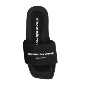 Alexander Wang 25SS Black AW Pool Slide Sandals 