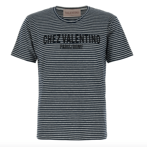VALENTINO Stripe Logo Printed Short-Sleeve T-Shirt