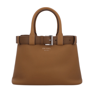 Belted Small Buckle Bag - Caramel