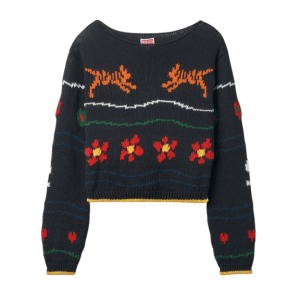 KENZO Pixel Cropped Jumper Knit - Black
