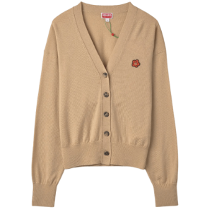 Bokeh Flower Wool Cardigan - Beige