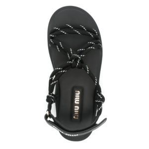 MIU MIU Braided Strap Leather Sandals