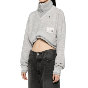 Maison MIHARA YASUHIRO DUCK Logo Embroidered Cropped Sweatshirt