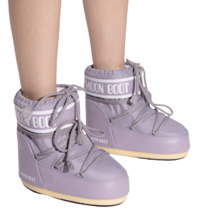 MOON BOOT]ICON LOW LILAC NYLON BOOTS 