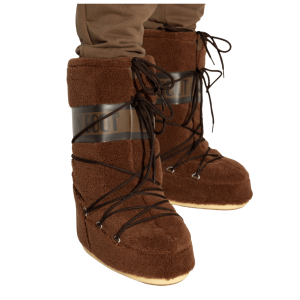MOON BOOT ICON BROWN FLEECE BOOTS 