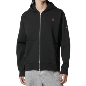 Bokeh Flower Full-Zip Hoodie – Black 