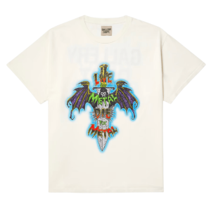 GALLERY DEPT. Live for Metal Glitter Print Cotton Jersey T-Shirt