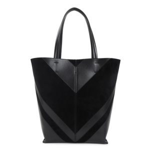 POT CABAS in black suede leather