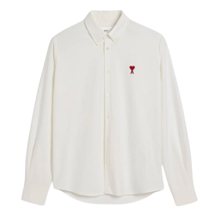 AMI de Coeur Cotton Oxford Button Down Shirt Natural White