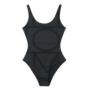 Monogram One-Piece Swimsuit – Black