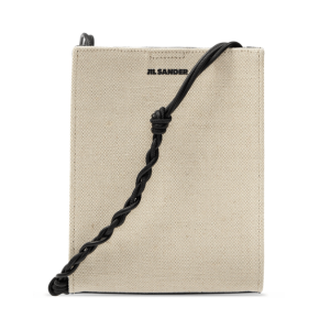 Jil Sander Tangle Small Leather and Canvas Natural