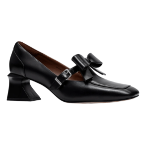 Shushu/Tong Women Square Toe Mid Heel Shoes Black - 25FW