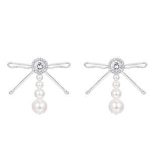  YVMIN X SHUSHUTONG Hair Clip Patchwork Bow Pearl Tassel Stud Earrings