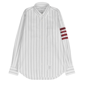 Thom Browne Paisley Tie Jacquard 4-Bar Straight Fit Shirt Medium Grey