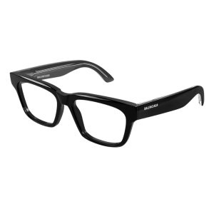 Balenciaga Logo Temple Square Eyeglasses Black