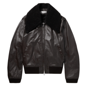 PHAROS BOMBER Umber Brown Fluid Calfskin 