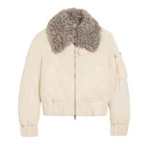 IVORY White Nylon Padded Bomber