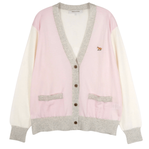 BABY FOX PATCH COLOR BLOCK CARDIGAN 
