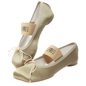 SS25 Number Logo Band Bow Flat Shoes