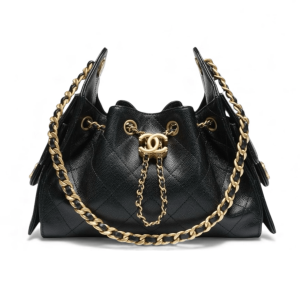 Chanel 25 Mini Handbag Black Grained Calfskin