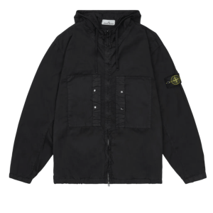 Stone Island 4100091 Supima Cotton Twill Stretch-TC Chest Pockets Anti Drop Hooded Jacket Black - 25SS