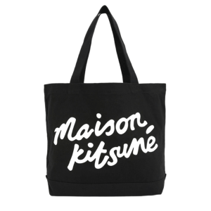 Maison Kitsune Handwriting Tote Bag Black