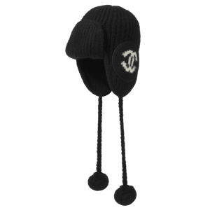 Chanel Hat Cashmere Black Ecru