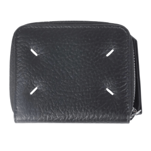 Maison Margiela Zip Around Leather Wallet Black