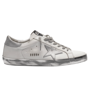 Golden Goose Superstar White Silver Heel Tab Sneakers