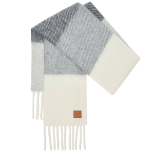 Alpaca-Wool-Blend Jacquard Stripe Scarf