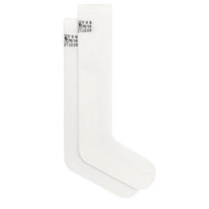 MM6 Maison Margiela Jacquard logo knee-high socks white